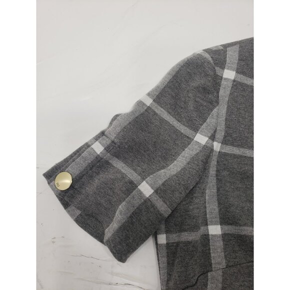 Tommy Hilfiger Women’s Grey/Ivory Windowpane Plaid Shift Dress A8FK1CSD Size 8 - Picture 3 of 16